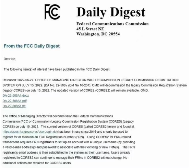 最新：美國FCC更新FRN系統(tǒng)，新CORES2申請的FRN用戶8月26日開始要繳納年費(圖3)